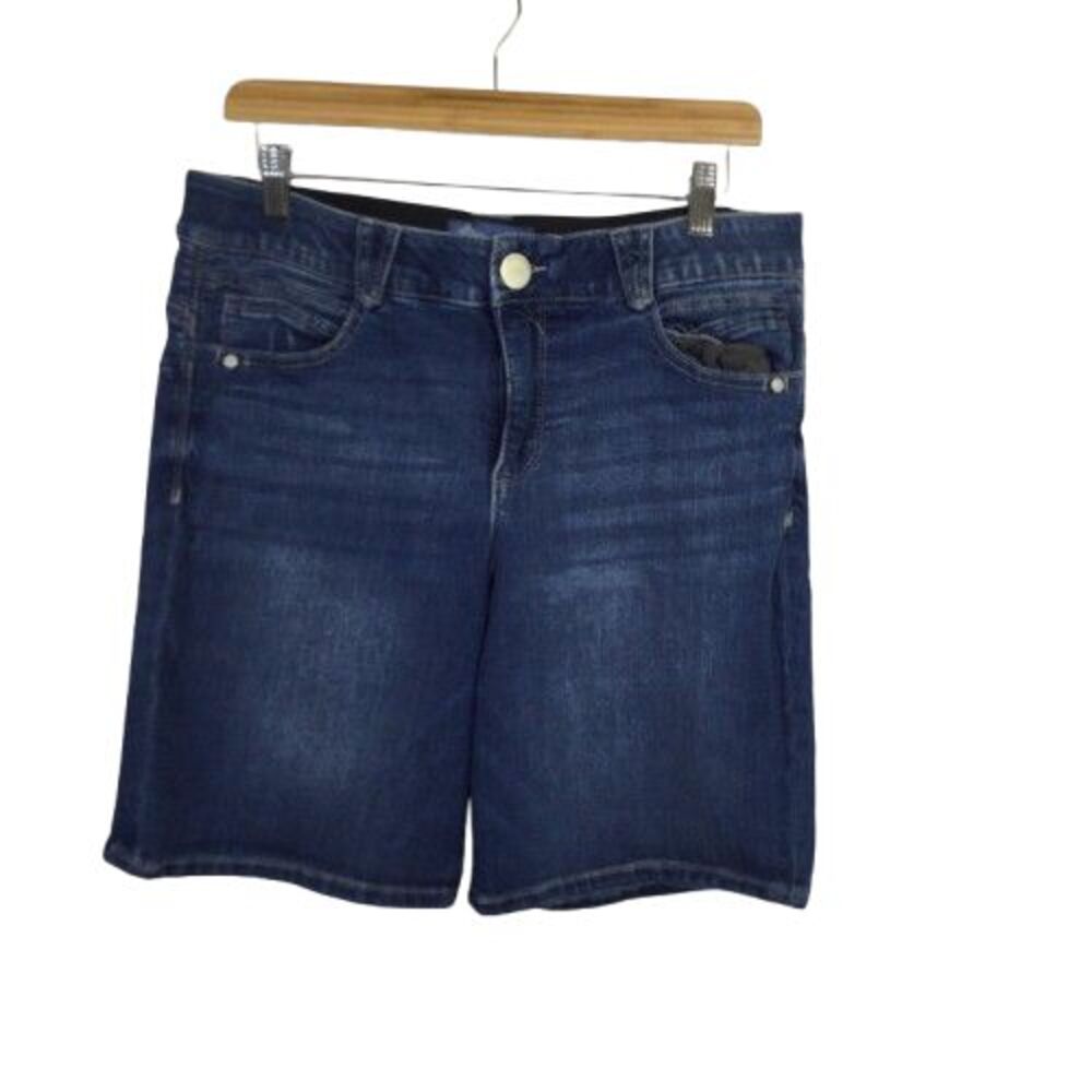 Democracy Ab Solution Womens Denim Bermuda Shorts Dark Wash Blue Size 12